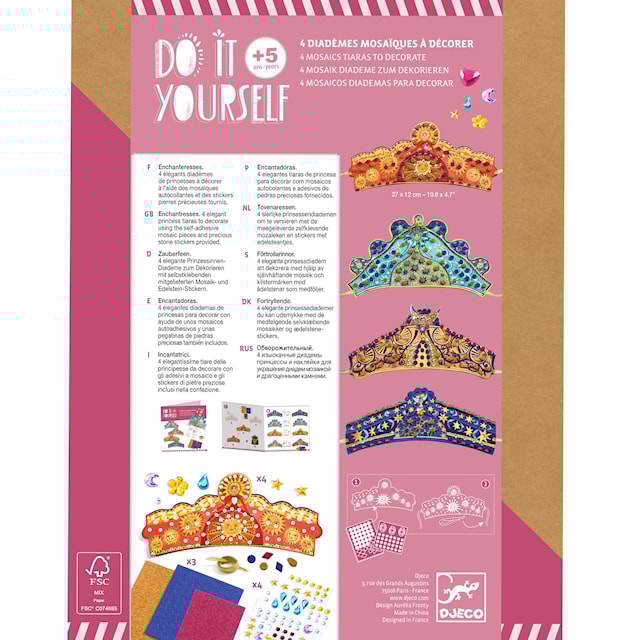 Produktbild 6 för DIY-Kit Diadem med Glitter-Mosaik och Stenar Djeco