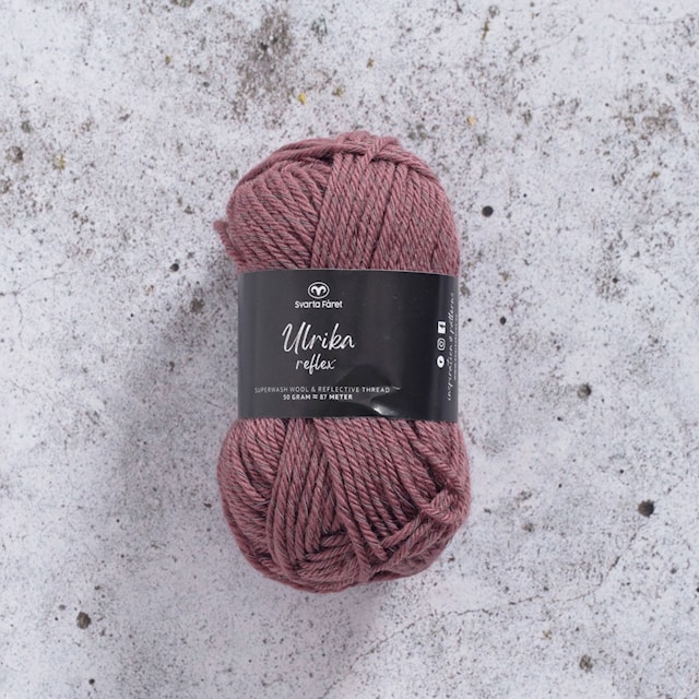 Ulrika Reflex Garn Ullmix 50 g Plommonrosa Svarta Fåret