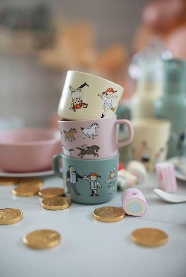 Produktbild 2 för Pippi Cirkus Mugg med Handtag Grön Rätt Start