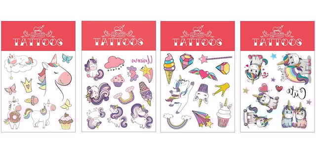 Tuotekuva 2 - Tatuoinnit Yksisarvinen 4 erilaista arkkia