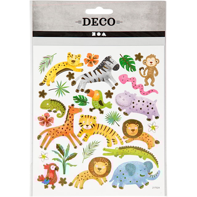 Produktbilde 2 for Klistremerker, ville dyr, ark 15x16,5 cm, 1 ark