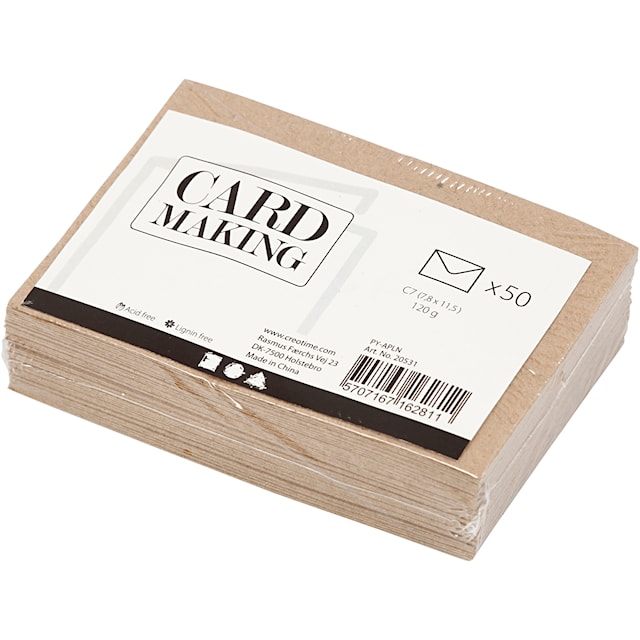 Produktbild 6 för Återvunnet Kuvert Naturfärg 7,8x11,5 cm 50-pack