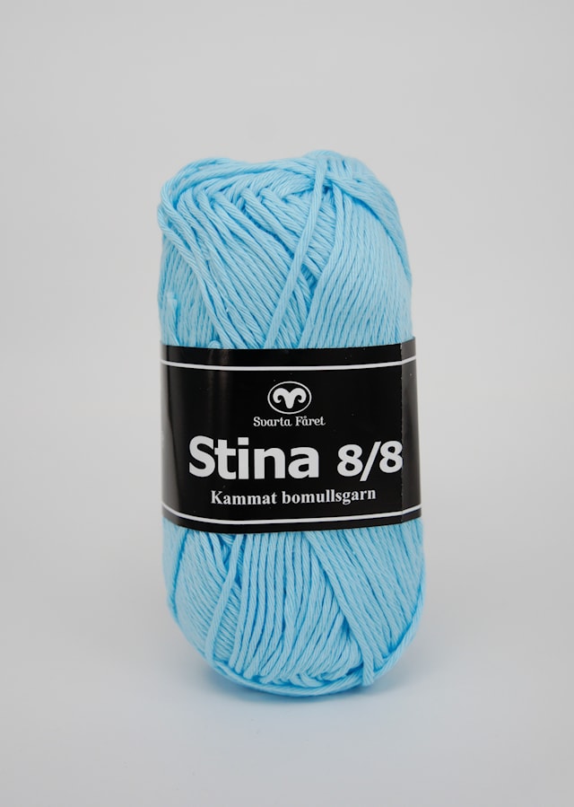 Svarta Fåret Stina 8/8 Garn Bomull 50 g lys turkis 279