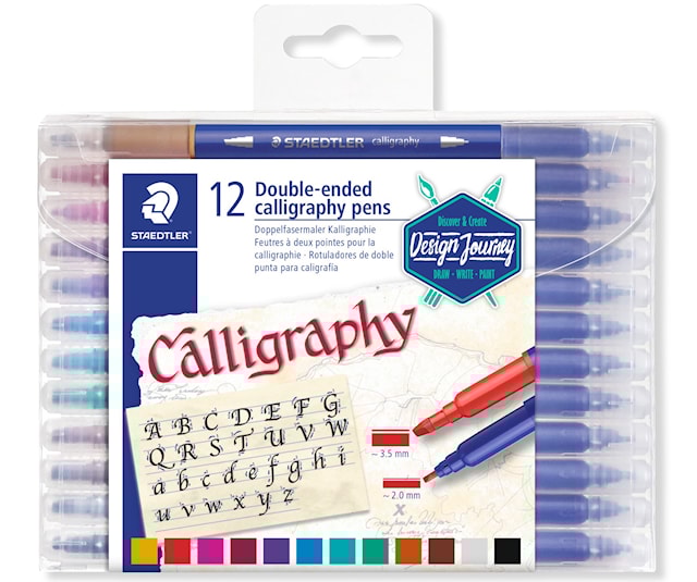 Kalligrafipenner, Calligraph Duo, Vannbasert, Dobbel spiss 2,0/3,5 mm