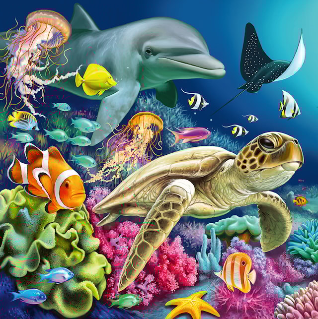 Produktbild 4 för Pussel Under Water 3x49 bitar, Ravensburger