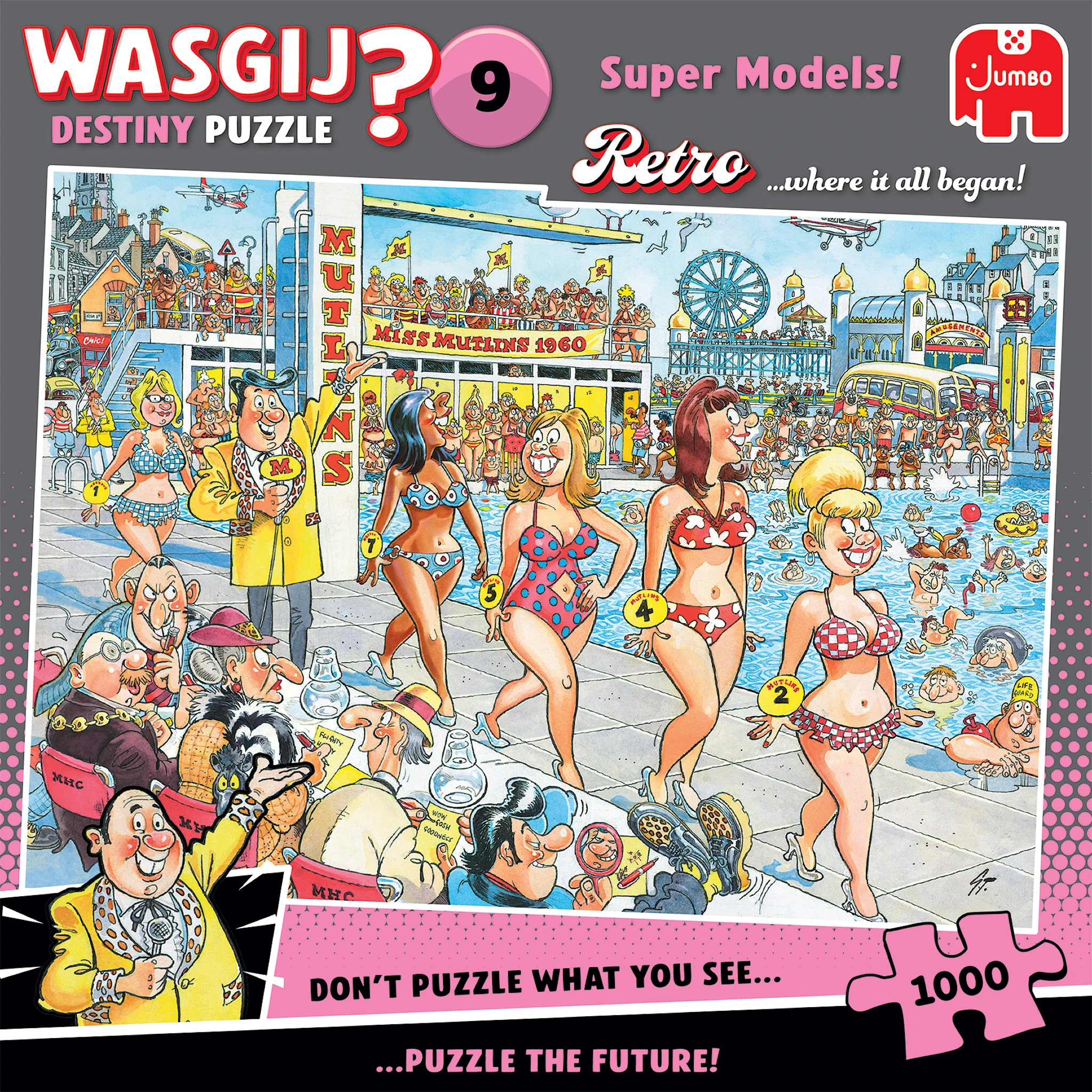 Tuotekuva ille Wasgij Retro Destiny 9 Super Models! Palapeli 1000 palaa