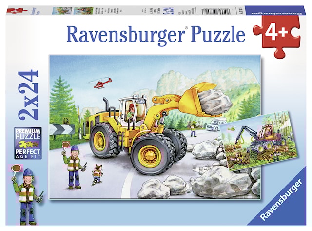 Produktbilde 1 for Gravmaskiner Puslespill 2x24 brikker Ravensburger