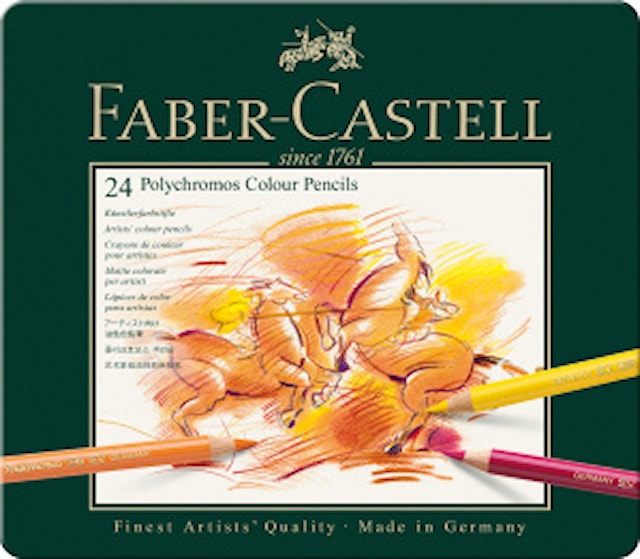 Produktbilde 3 for Polychromos Fargeblyanter Metalletui 24 pakning Faber-Castell