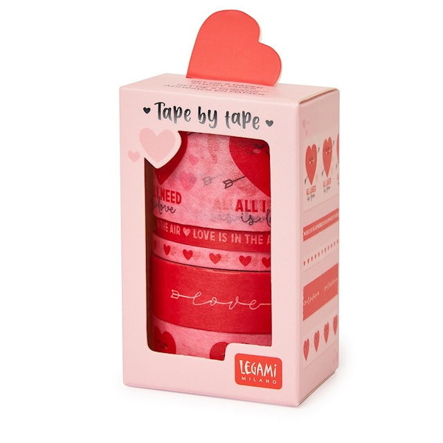 Produktbild 2 för Washitejp Heart 5-pack Tape by Tape Legami
