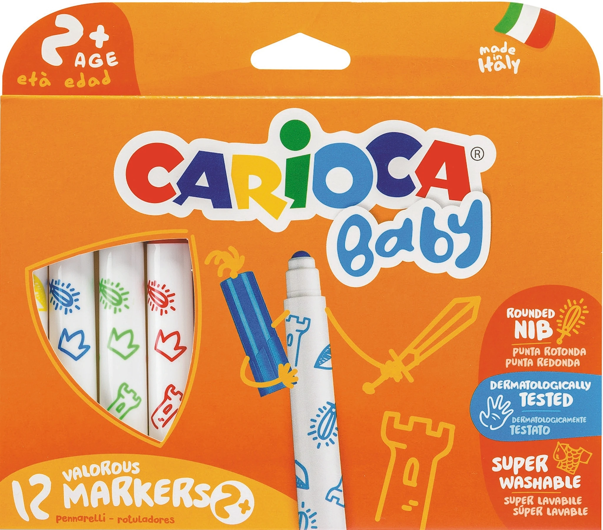 Produktbild för Jumbofiberpennor från 2 år, Carioca Baby