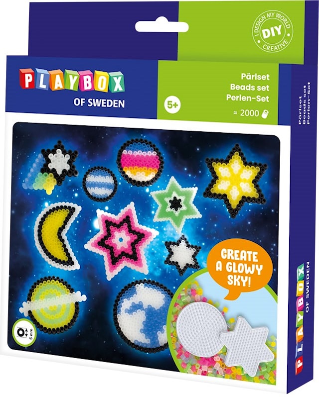 Pärlset Stjärnhimmel självlysande 2000st Playbox