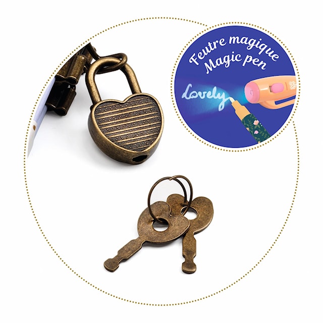 Produktbild 2 för Hemlig Liten Dagbok med Hänglås och Penna med Osynligt Bläck Djeco