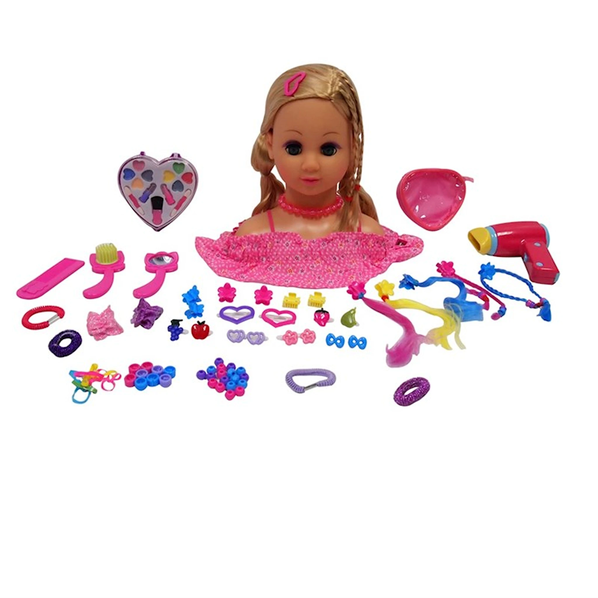 Produktbild för Happy Friend Fanny Smink & Frisyrhuvud Blond