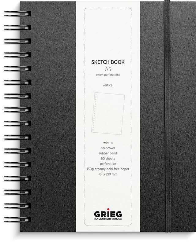 Produktbild 3 för Skissblock A5 konstläder, 160 blad, FSC