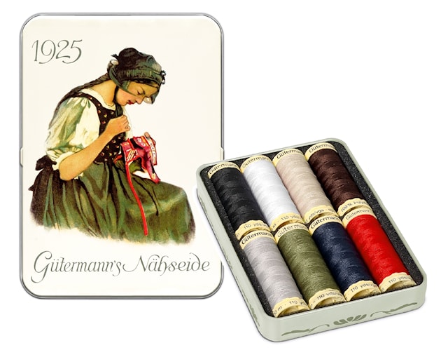 Trådset 100 M Nostalgi Box 8 rullar Gütermann