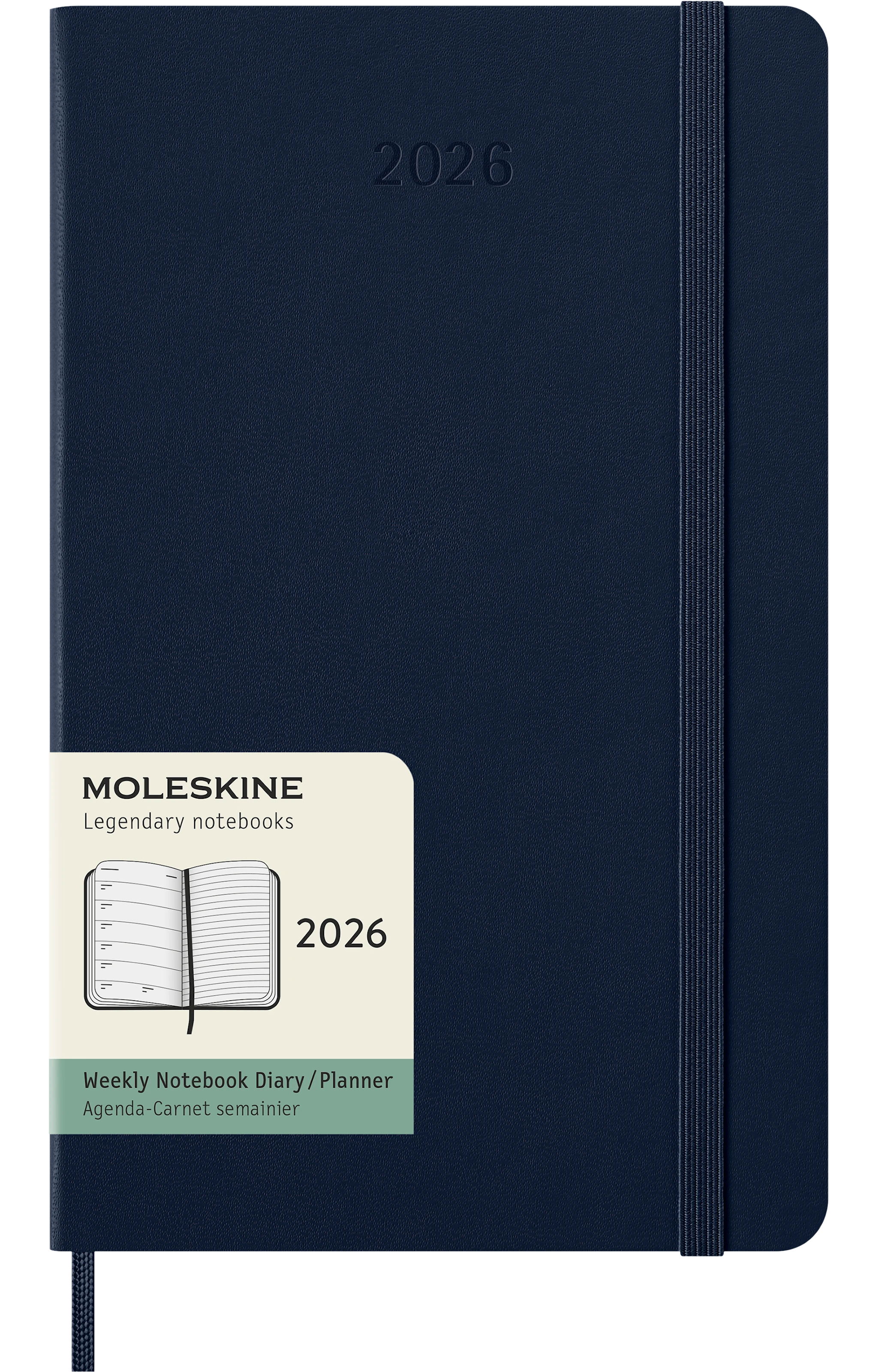 Produktbilde for Kalender 2026 Classic Hard 12M Week Note Large Sapphire Blue Moleskine