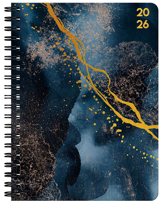 Produktbild 1 för Kalender A6 Black Marble 2026 Almanacksförlaget