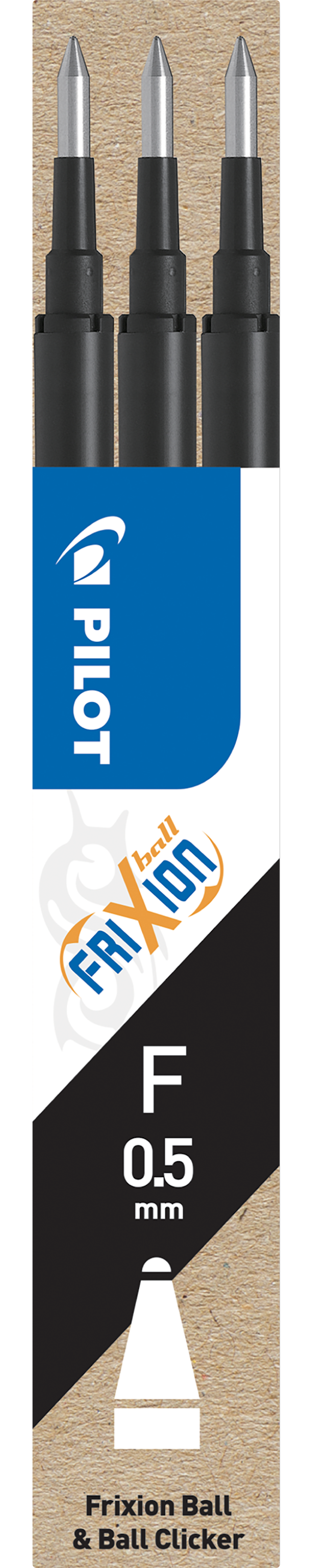 Produktbild 1 för Refill Frixion Ball Clicker 0,5 Svart 3-p, Pilot