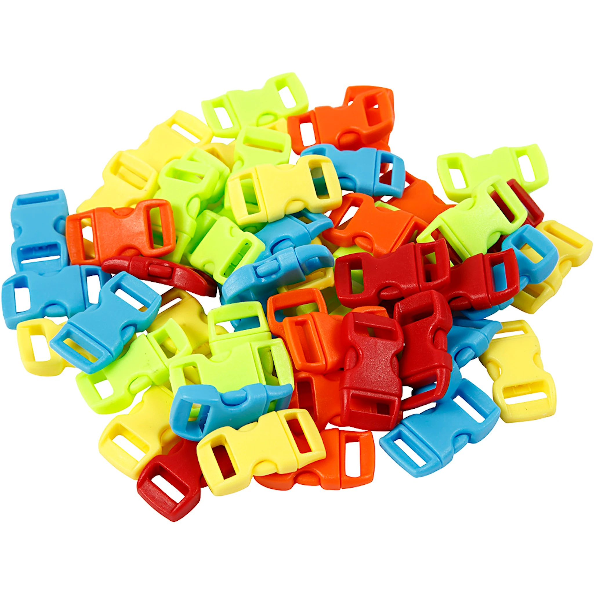 Tuotekuva ille Muovilukko, Pit. 29 mm, Lev: 15 mm, aukon koko 3x11 mm, värilajitelma, 100 kpl/ 1 pkt