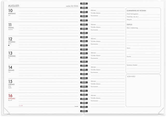 Produktbild 3 för Kalender 2026 A5 Träningskalendern 2i1 Burde