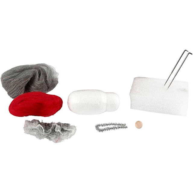 Produktbilde 2 for Mini DIY Kit, nesenisse m/grått skjegg, H: 13 cm, 1 pk.