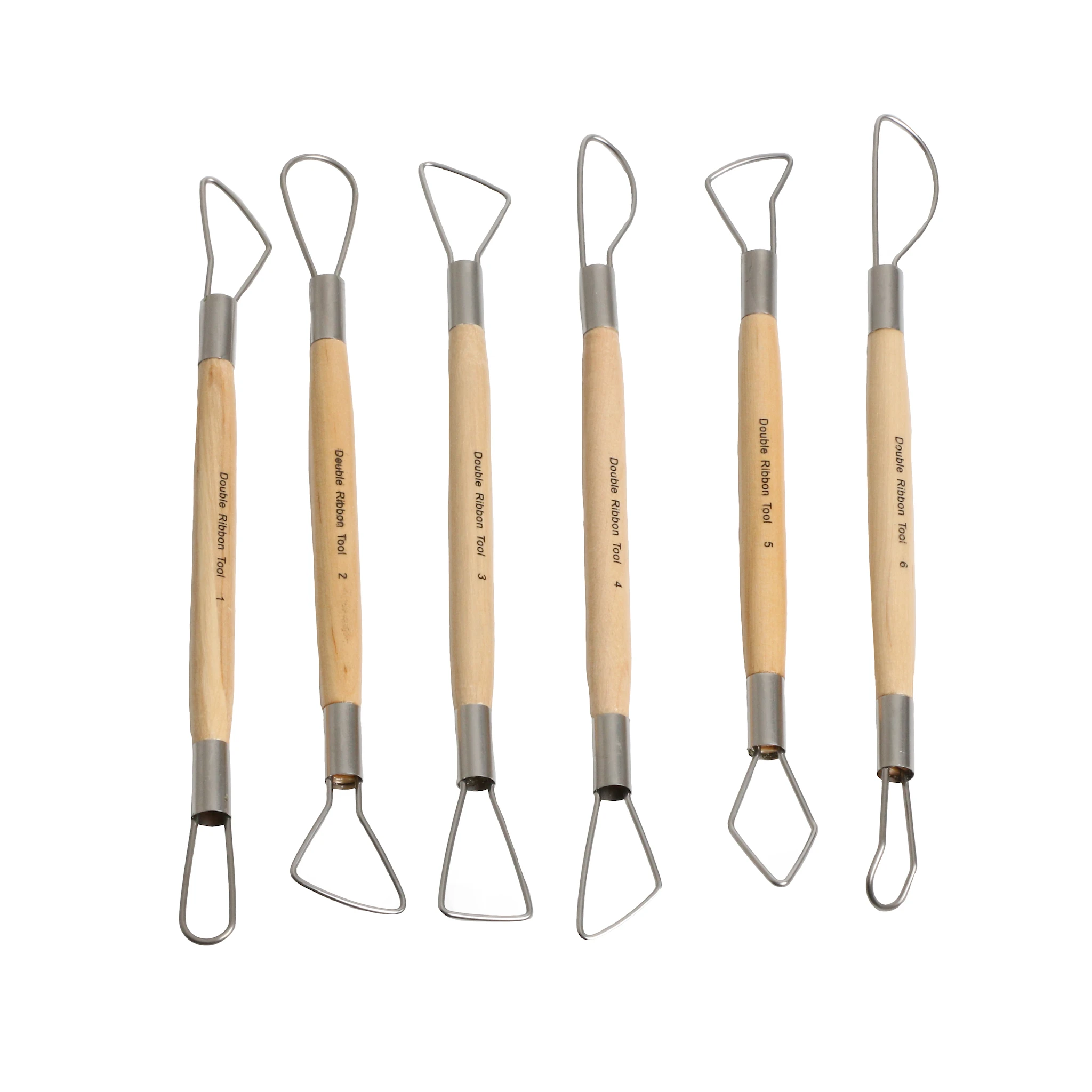 Tuotekuva ille Silmukkatyökalut savelle, pyöreäreunaiset, Pit. 20 cm, 6 kpl/ 1 pkt