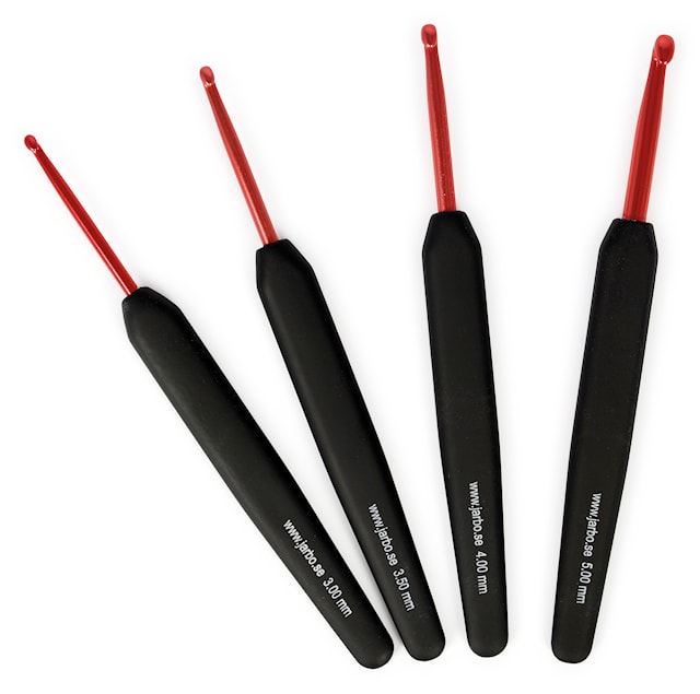 Produktbild 2 för Virknål 15 cm/8,0 mm Soft Grip Röd 1 st Järbo