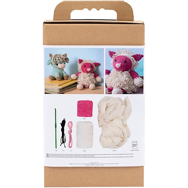 Produktbilde 2 for DIY Kit Amigurumi, Sau, pink, off white, 1 pk.