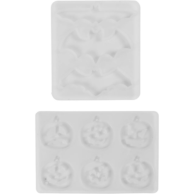 Produktbilde 3 for Silikonform, Flaggermus og gresskar, H: 0,3+0,5 cm, B: 3+8 cm, matt transparent, 2 stk./ 1 stk.