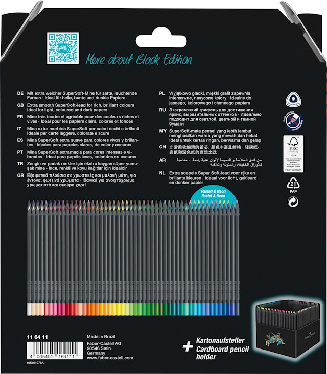 Tuotekuva 5 - Värikynät Black Edition Metallisävyt 100-pack kynätelineellä Faber Castell