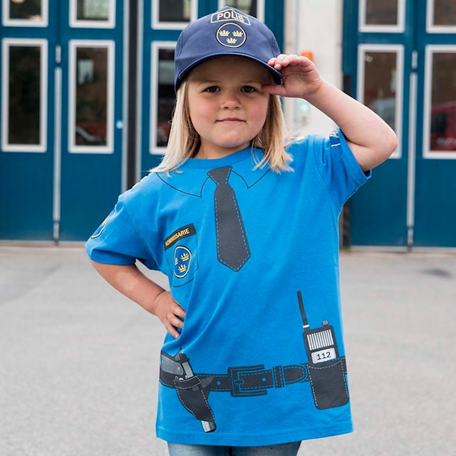 Produktbild 3 för Polis T-shirt Ekologisk Bomull 110-116cl Den Goda Fen
