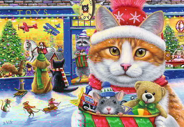 Produktbild 3 för Christmas Kitties Pussel 2x24 Bitar, Ravensburger