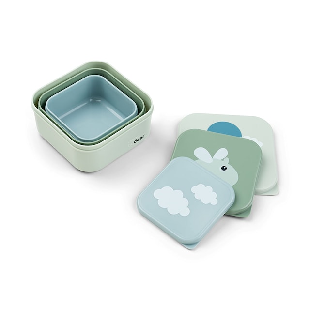 Produktbild 2 för Snacksbox 3-Pack Happy Clouds Green Done by Deer
