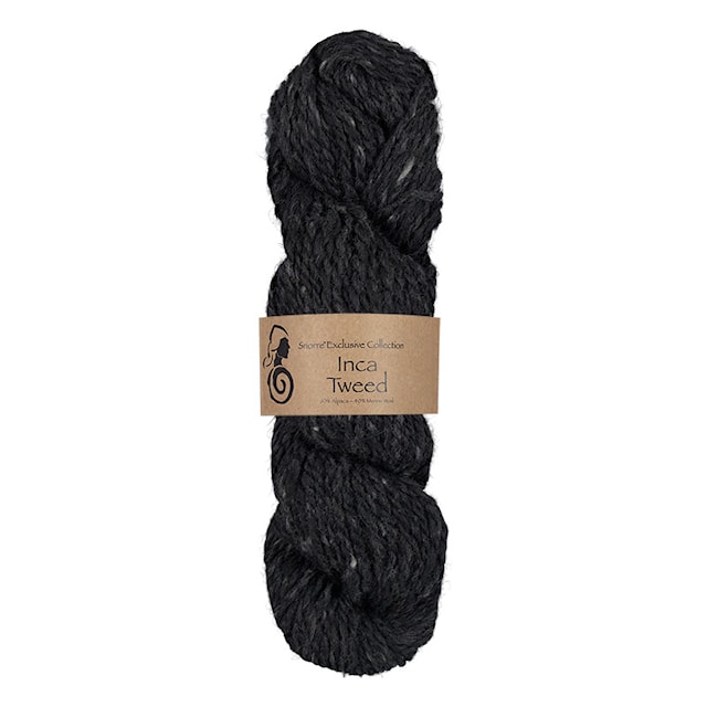 Inca Tweed alpakka, villa 50 g Musta 103, Viking Snorre