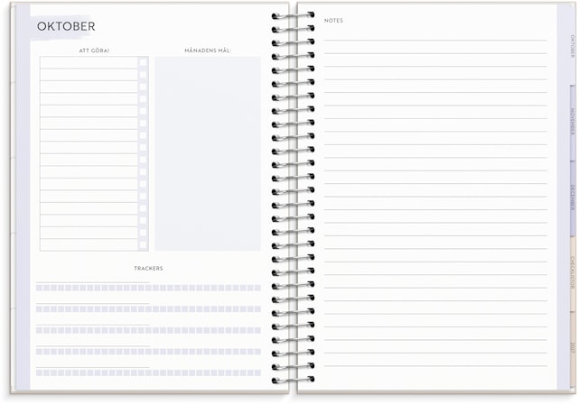 Tuotekuva 5 - Kalender 2026 A5 Life Organizer Family Beige Burde