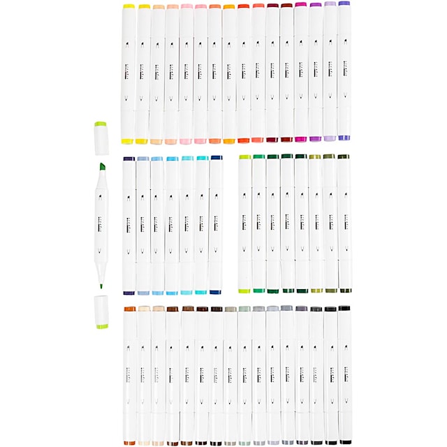 Produktbild 3 för Illustration Markers Dubbelsidiga Standardfärger 48-pack Creativ Company