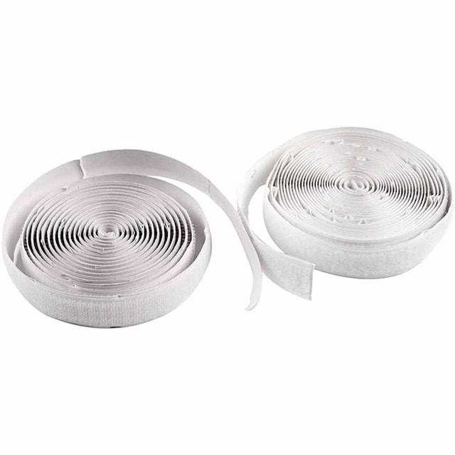 Produktbild 1 för Kardborreband Självhäftande 20 mm x 5 m Vit
