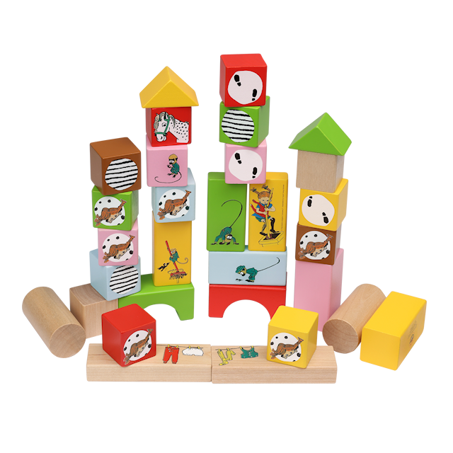 Produktbild 1 för Pippi Byggklossar Trä Micki