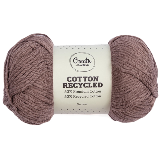Cotton 8/9 Garn 100g Recycled Brown A127 Adlibris