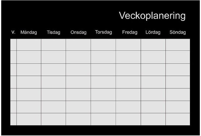 Veckoplaneringstavla 60x40 cm inklusive penna, sudd och magneter BNT Office
