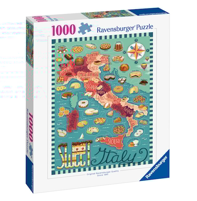 Produktbilde 5 for Kart over Italia - søtt Puslespill 1000 brikker, Ravensburger