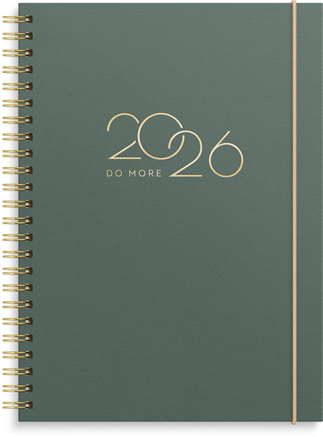 Produktbild 1 för Kalender 2026 A5 Life Planner Do more Grön Burde