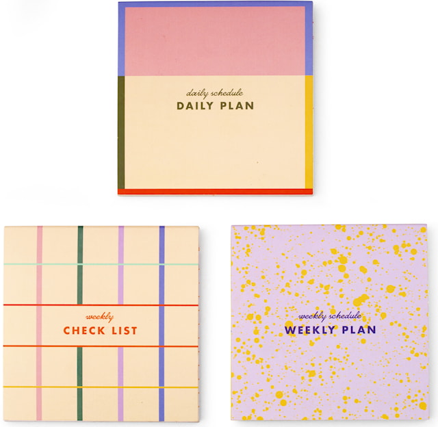 Produktbild 1 för Notisblock självhäftande aktivitetsblock per dag, vecka + checklist Inkerie