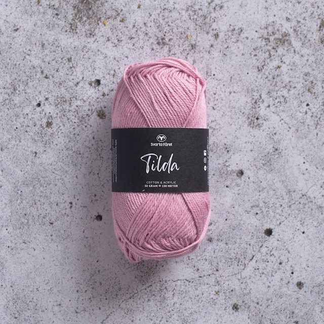 Tilda Garn Bomullsmix 50 g rosa 40 Svarta Fåret