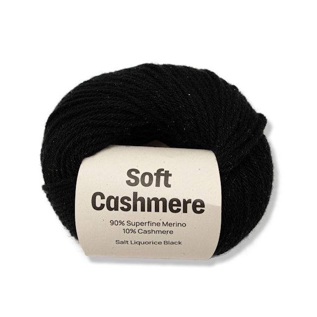 Soft Cashmere Kashmir/merinovilla 25 gr Salt Liquorice black A781 Adlibris