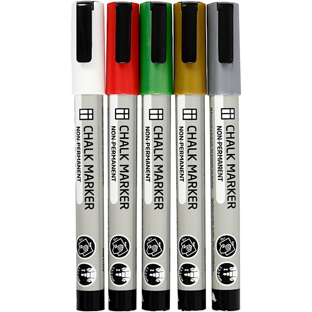 Produktbilde 3 for Chalk Markers, strek 1,2-3 mm, metallic farger, 5 stk./ 1 pk.