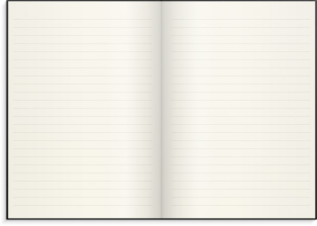 Tuotekuva 2 - Muistikirja A5 Musta tekstiili, Viivattu, Burde