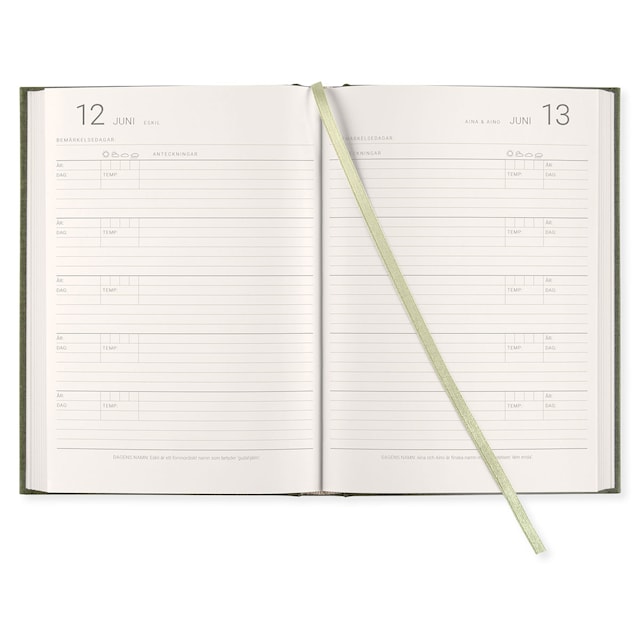 Produktbild 2 för 5-Års Dagbok A5 Khaki Green Paperstyle