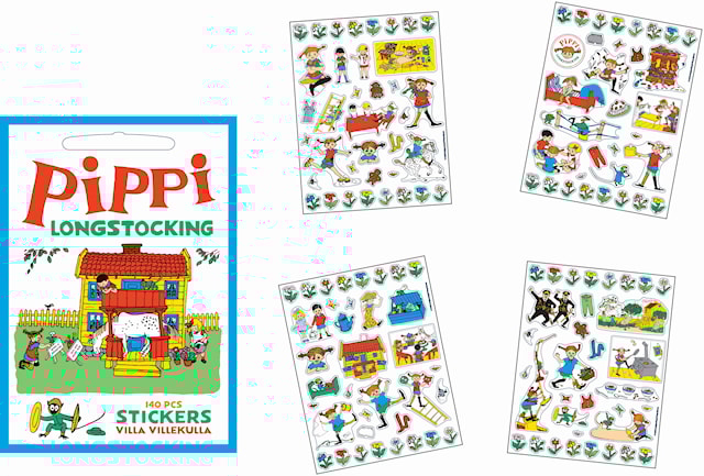 Pippi Klistermärken Villa Villekulla 140-pack