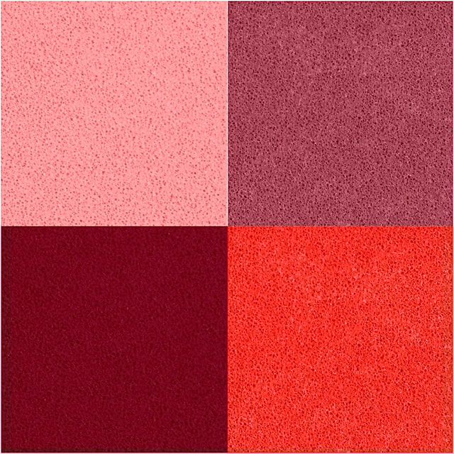 Tuotekuva 4 - Leimasintyyny, Kork. 2 cm, koko 3,5x3,5 cm, persikka, pinkki, vaaleanrosa, tummanrosa, 4 kpl/ 1 pkt